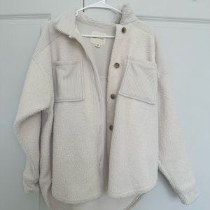 Cream Sherpa Shacket